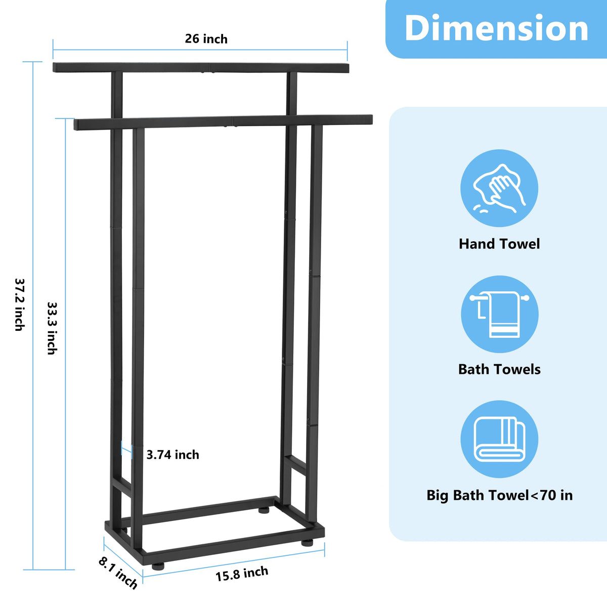 ALHAKIN space-saving design fits bathrooms, bedrooms, or laundry areas.