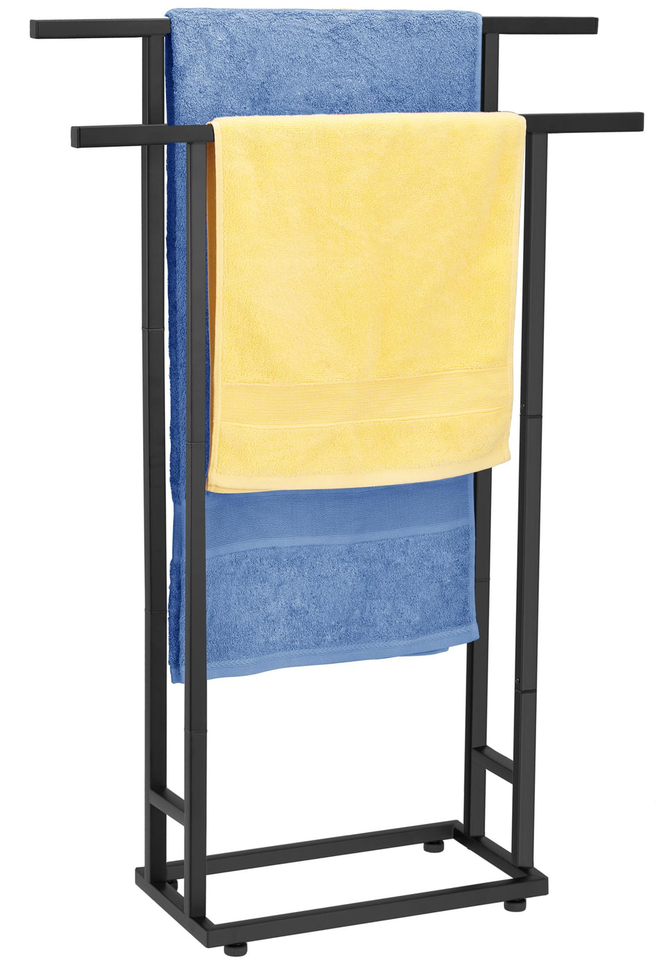 ALHAKIN standing towel rack 37-inch height keeps towels dry and off the floor.