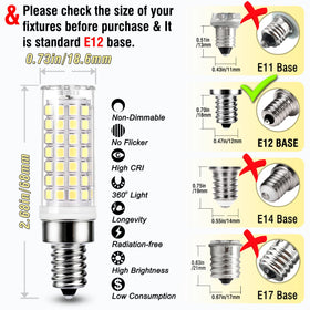 ALIDE E12 bulb at 82 CRI and 6000K daylight for true color and clarity
