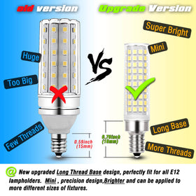 ALIDE E12 bulbs installed in ceiling fan or chandelier fixtures for strong illumination