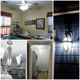 ALIDE E12 dimmable bulbs in chandelier setting ideal for ceiling lighting and accents