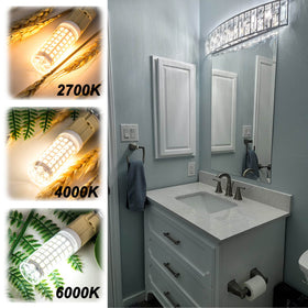 ALIDE E12 bulbs installed in a chandelier and ceiling fan setup