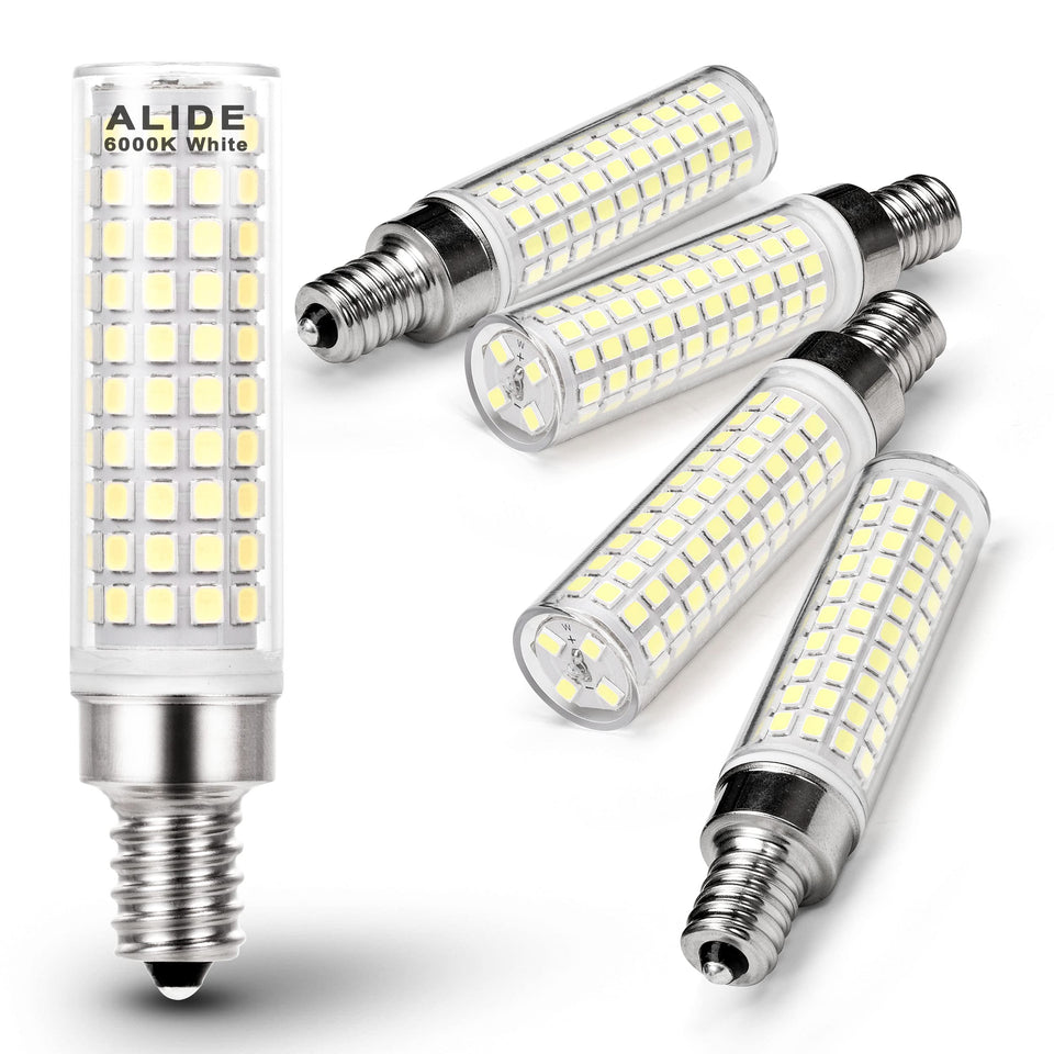ALIDE E12 LED Candelabra bulb delivering 1200lm at 6000K daylight for bright chandeliers