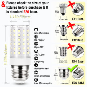 ALIDE E26 corn bulbs ideal for chandeliers and refrigerators