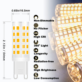 ALIDE G9 LED bulbs provide 2700K soft warm white ambiance