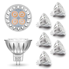 ALIDE MR16 LED bulbs for outdoor landscape accents delivering 450 lumens with energy efficiency.