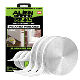 ALIENTAPE Alien Draft Seal roll-1 shows long coverage for door gaps saving drafts