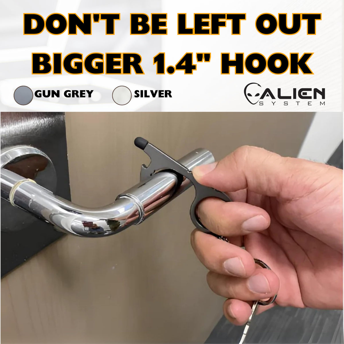 ALIEN SYSTEM No Touch Door Opener 4 Pack, compact design for portable hygiene on the go