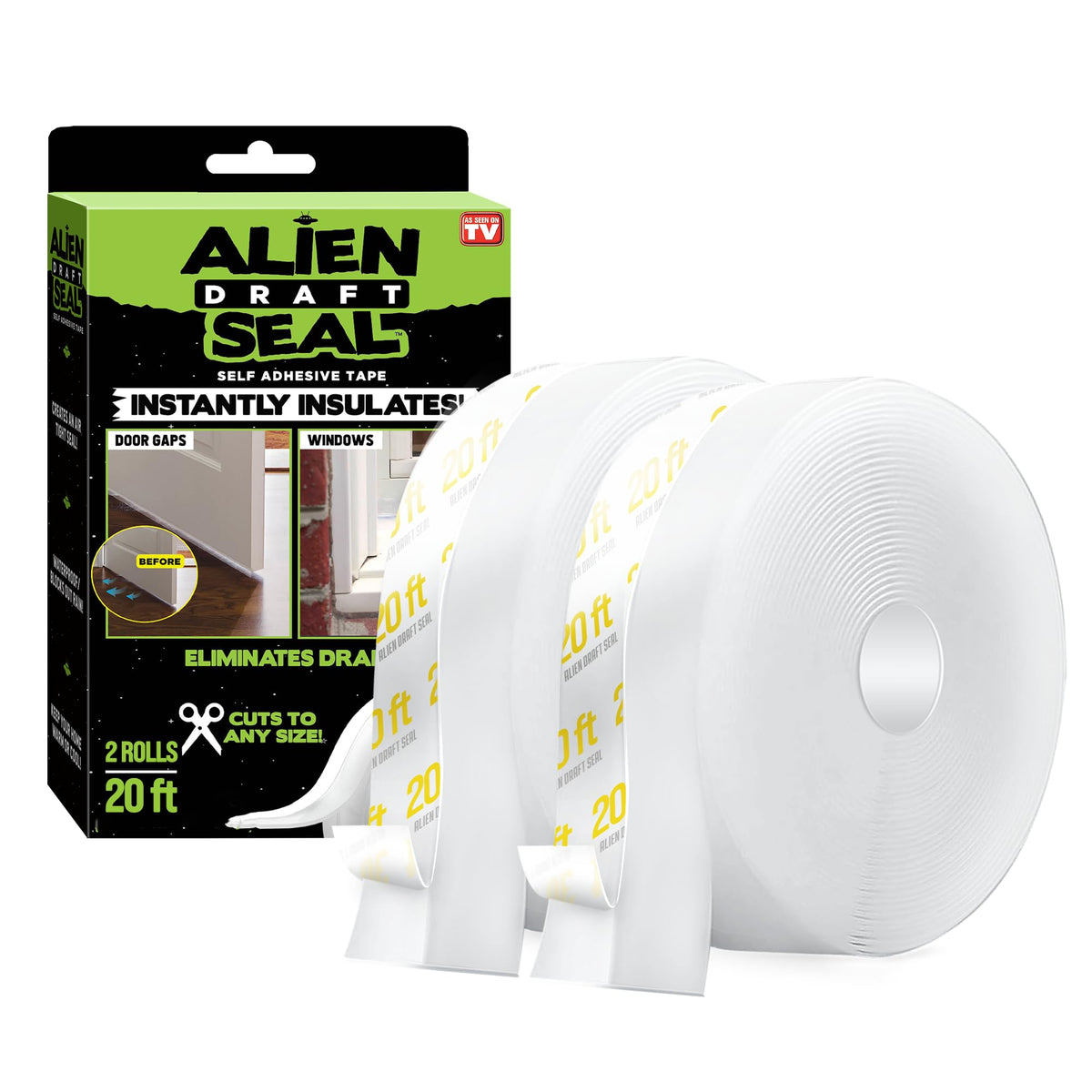 Alien Tape Alien Draft insulation tape seals gaps to keep rooms warm.