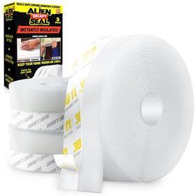 Alien Tape draft seal 3-rolls-pack demonstrates ready-to-use weatherproofing for doors.