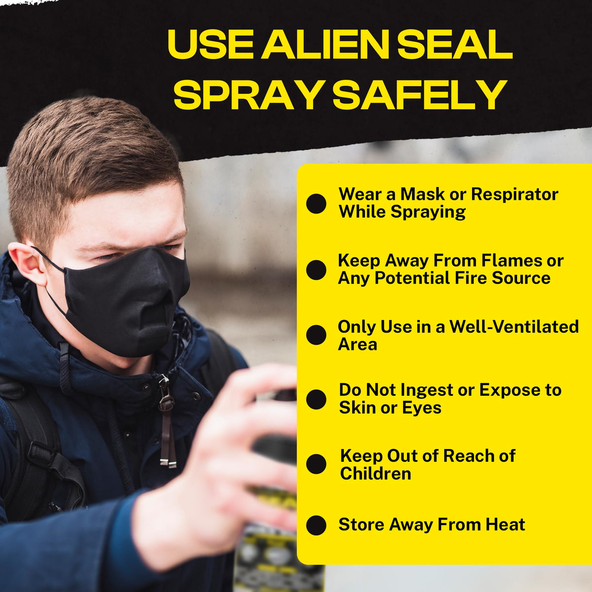 Alien Tape Liquid Sealant Spray reduces air leaks with one coat.