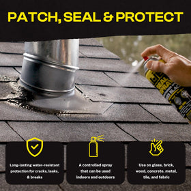 Alien Tape Liquid Sealant Spray forms a waterproof seal on exposed areas.