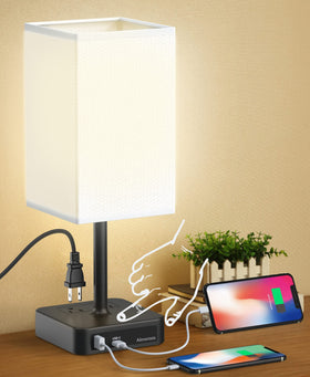 Alimentata bedside lamp with touch control for quick lighting at night