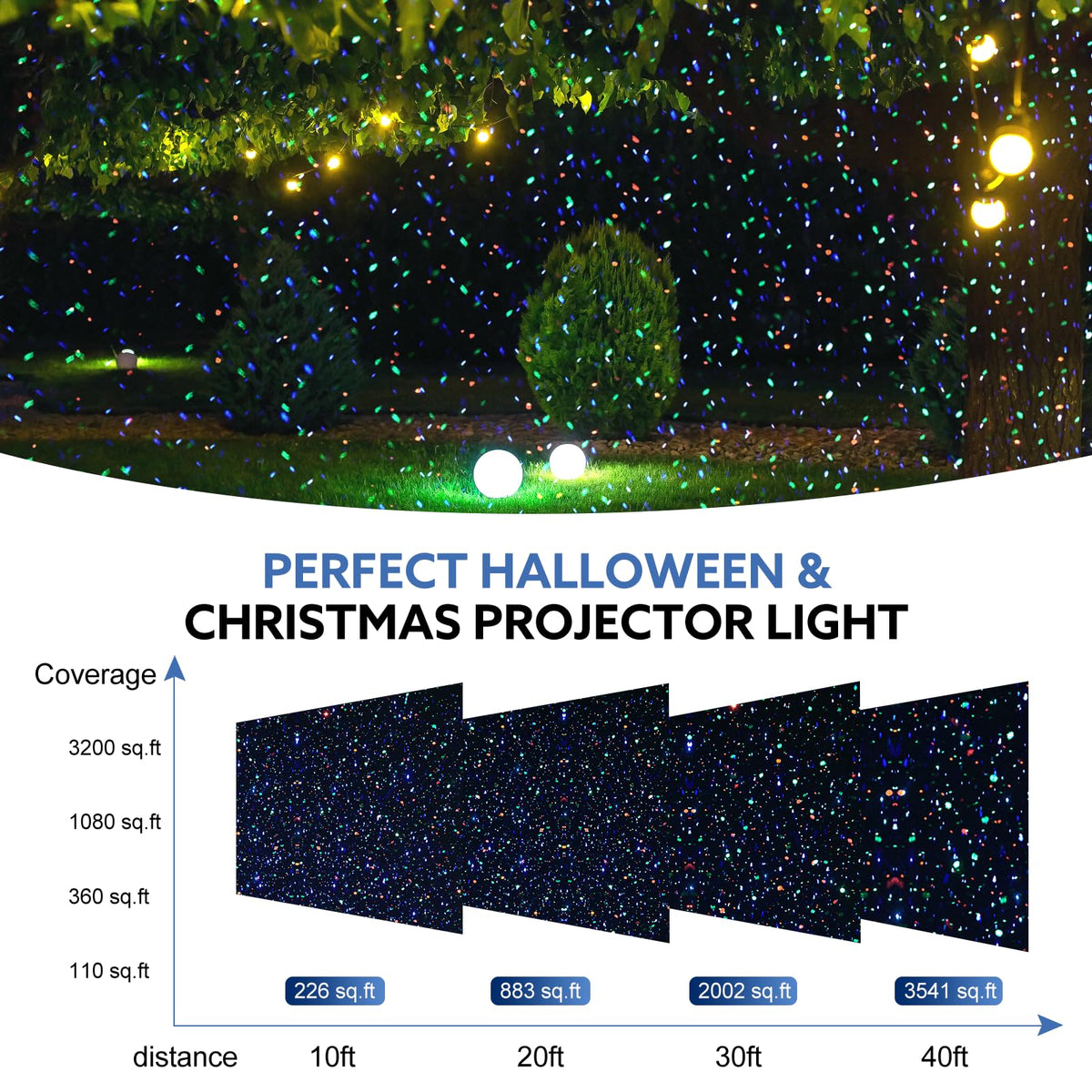 Alinkey outdoor RGB laser projector firefly effect brightens yard for holidays