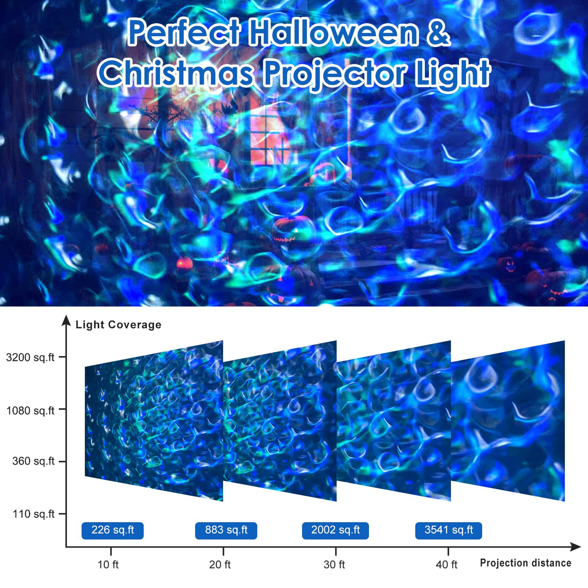 Alinkey Water Ripple Projector with remote control for colors and modes outdoors