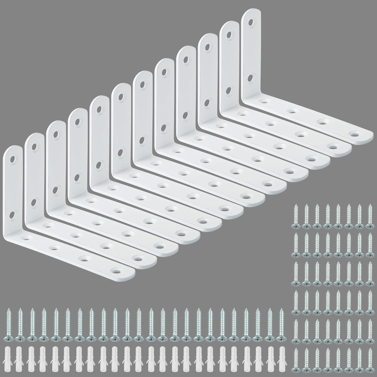 Alise floating shelf brackets close-up in white finish; durable and rust-resistant.