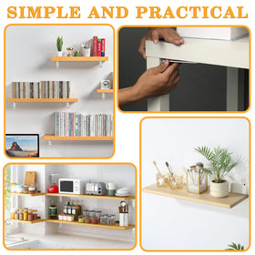 Alise brackets on wood shelf; sleek finish blends with modern interiors.