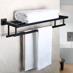 Alise double towel rack wall mounted for spacious towels and clean design.