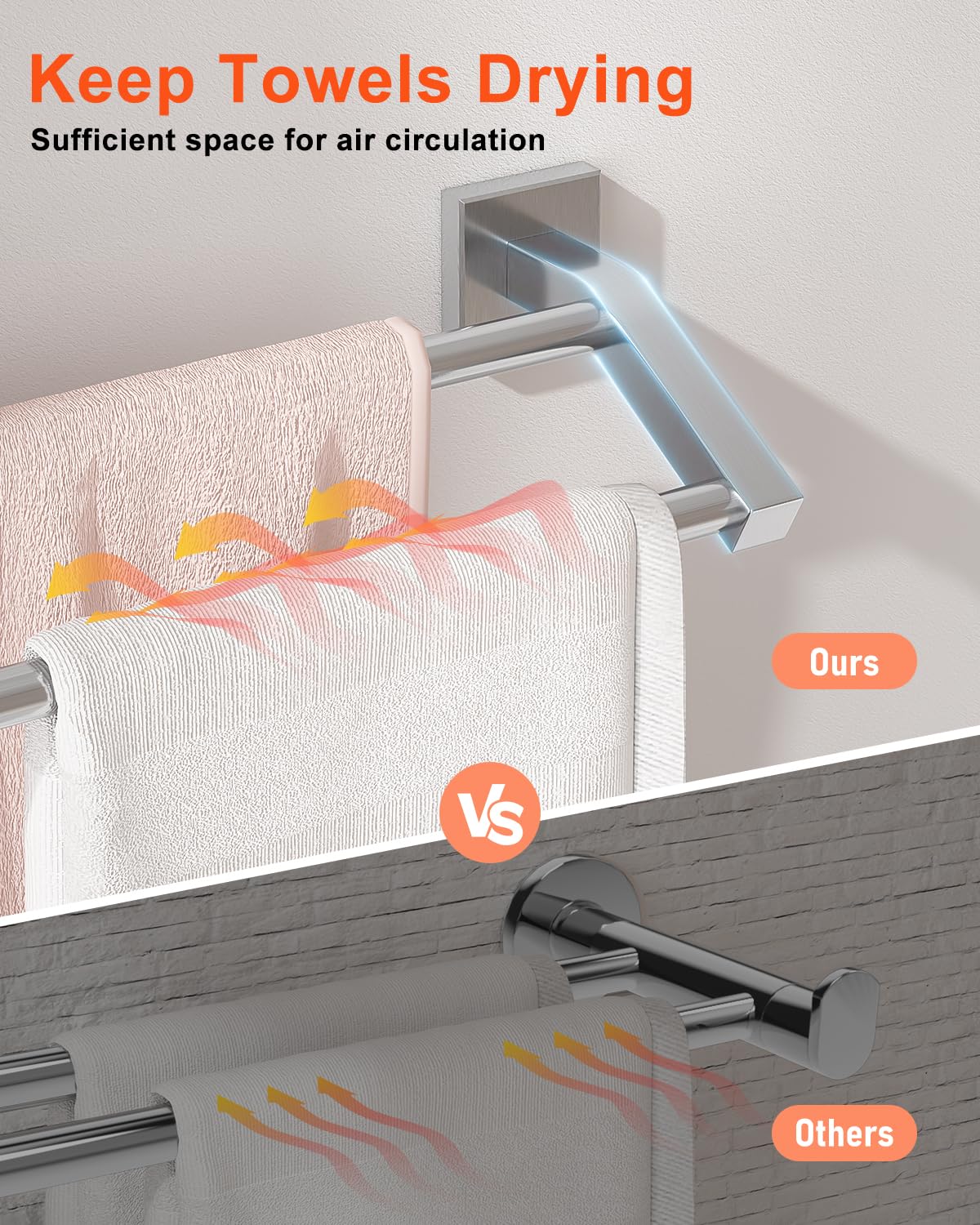 All hardware included for quick Alise towel bar installation.