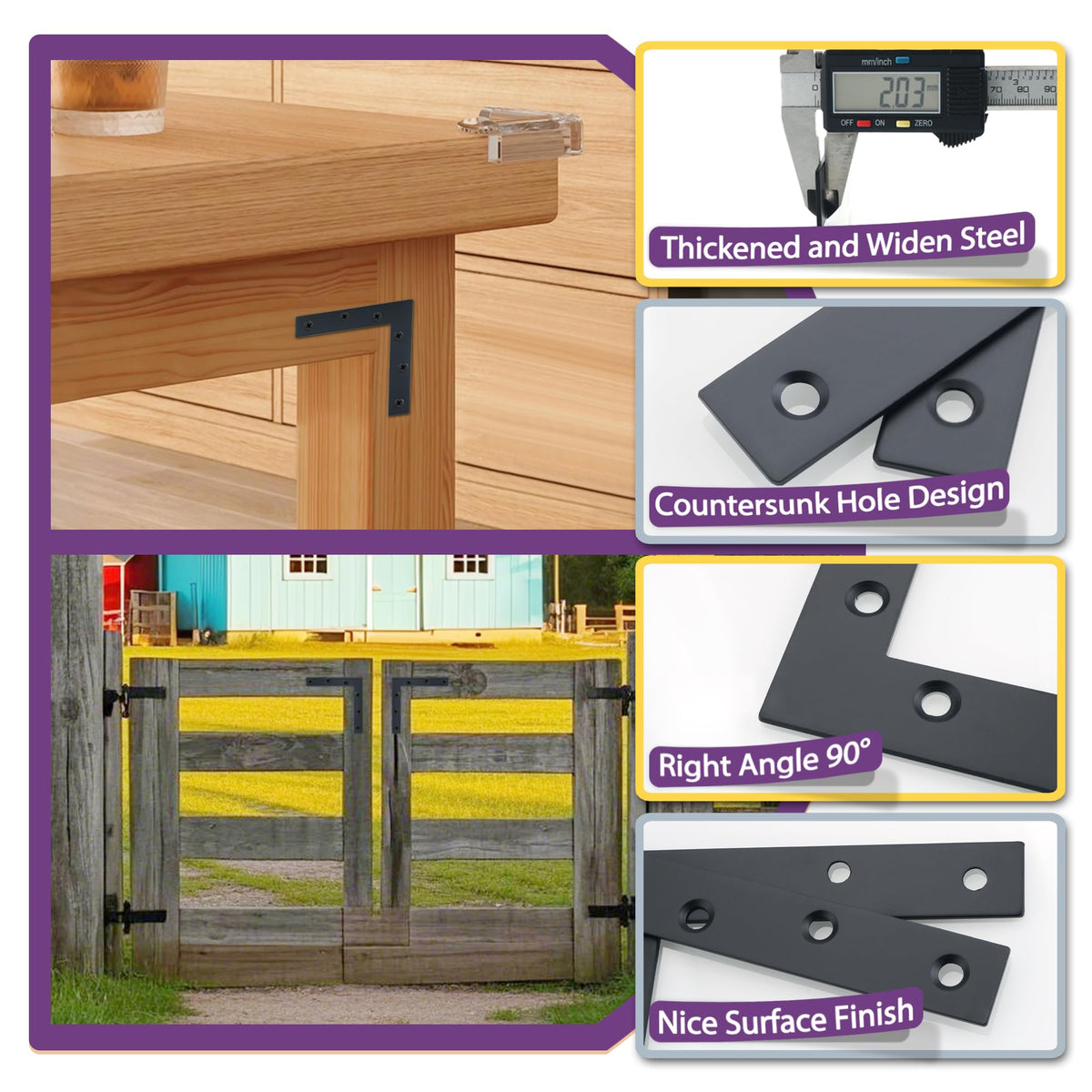 Alise bracket at table edge with matte black finish resists oxidation