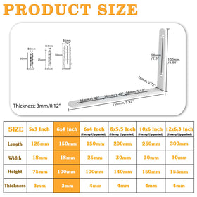Alise floating shelf brackets side view; smooth white coating resists rust.
