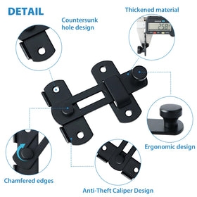 Alise matte black barn door latch showing sleek finish and durability