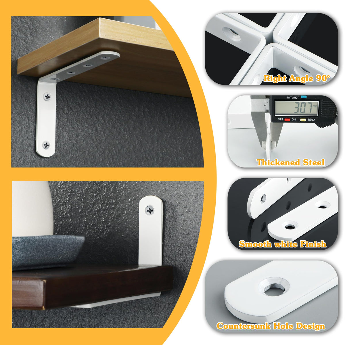 Alise hardware included; easy wall mounting for quick shelf setup.