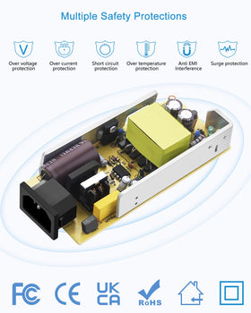 ALITOVE 36V power supply cable connection illustration for secure setup