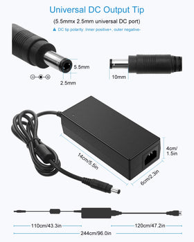 ALITOVE 36V power supply output plug 5-5x2-5mm compatibility note