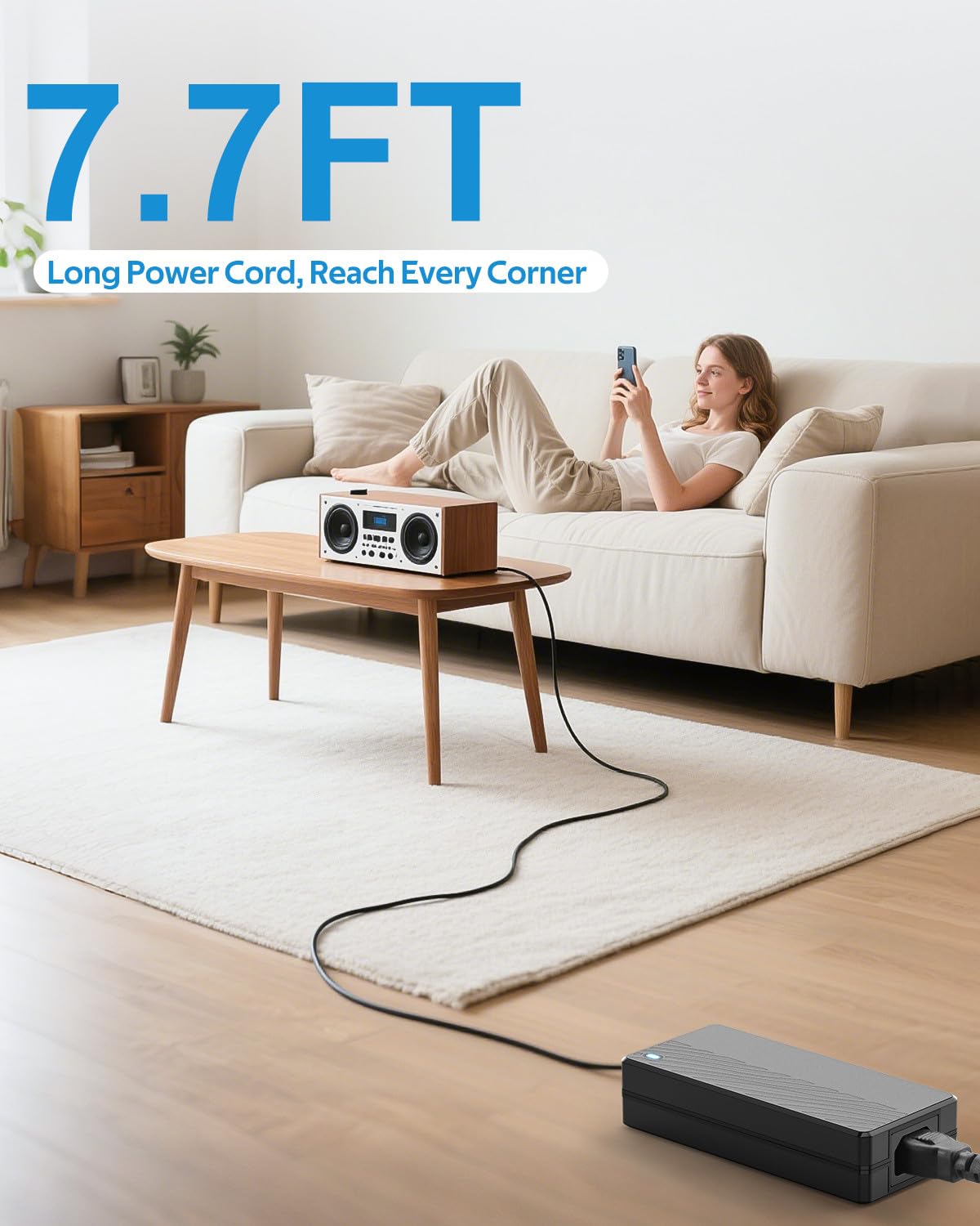 ALITOVE 5V-15A input setup from 100-240V AC for versatile regions