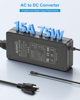 ALITOVE 5V-15A output jack 5-5x2-5mm compatible with LED strips