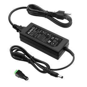 ALITOVE 5V 5A power supply adapter powering LED strips safely.