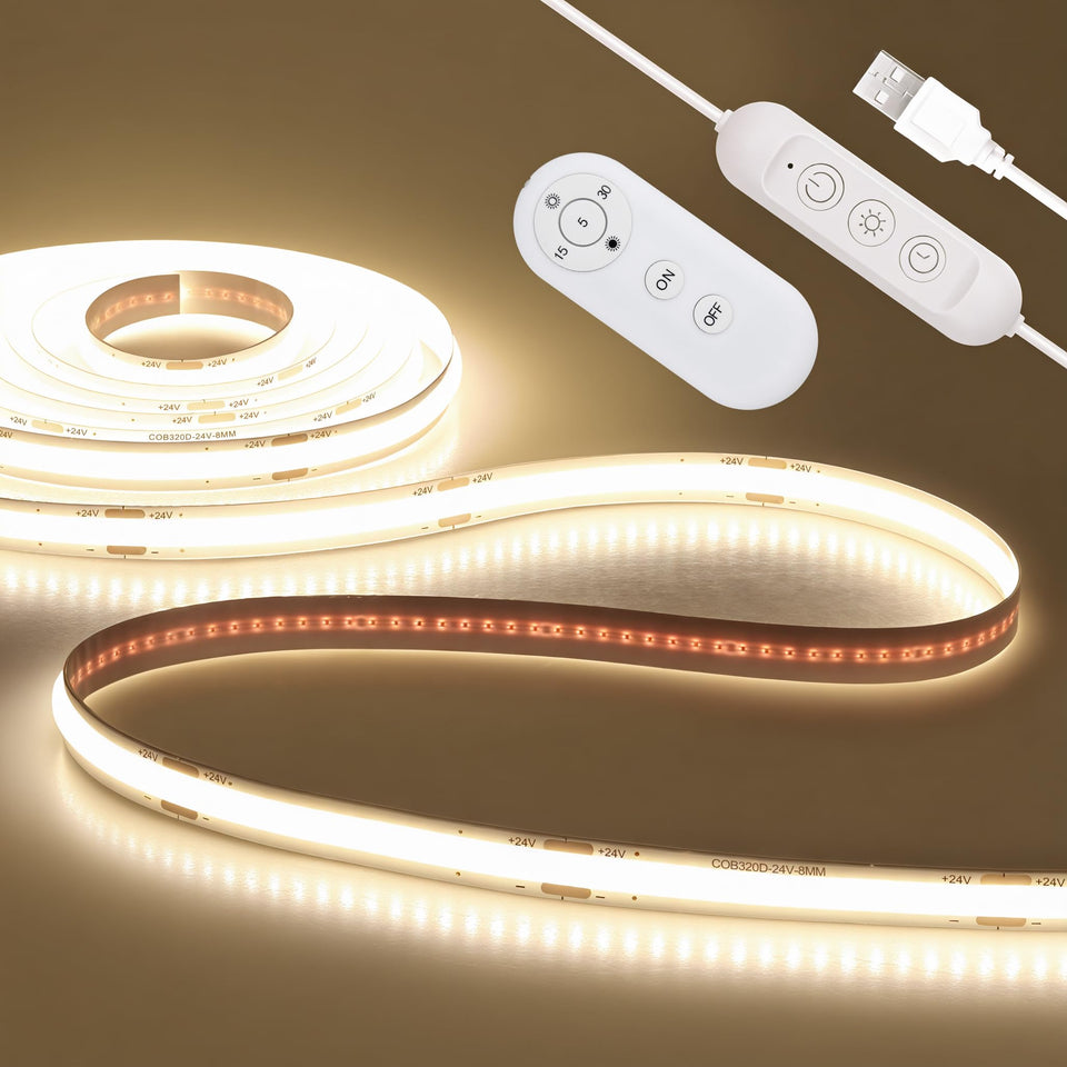 ALITOVE LED strip lights 5V USB 2m with 640 LEDs for bright ambient lighting.