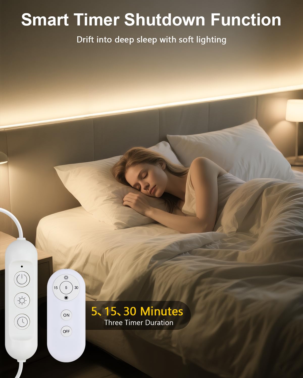 ALITOVE LED strip lights adhesive backing for secure mounting on flat surfaces.