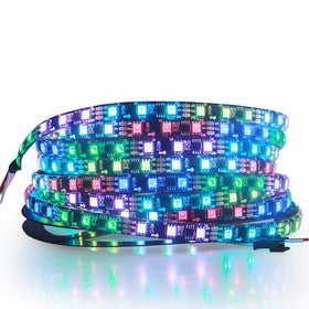 ALITOVE WS2811 LED strip close-up showing 3-LED groups for dynamic color control