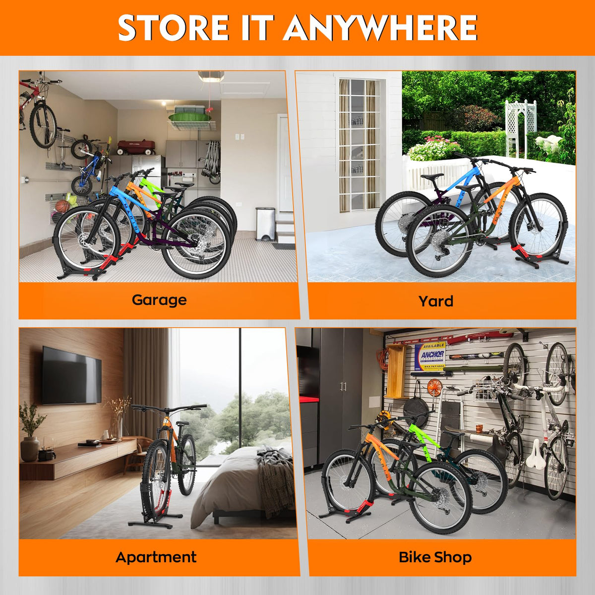 ALIXUEQIN bike stand fits 24-29 inch bikes for versatile parking