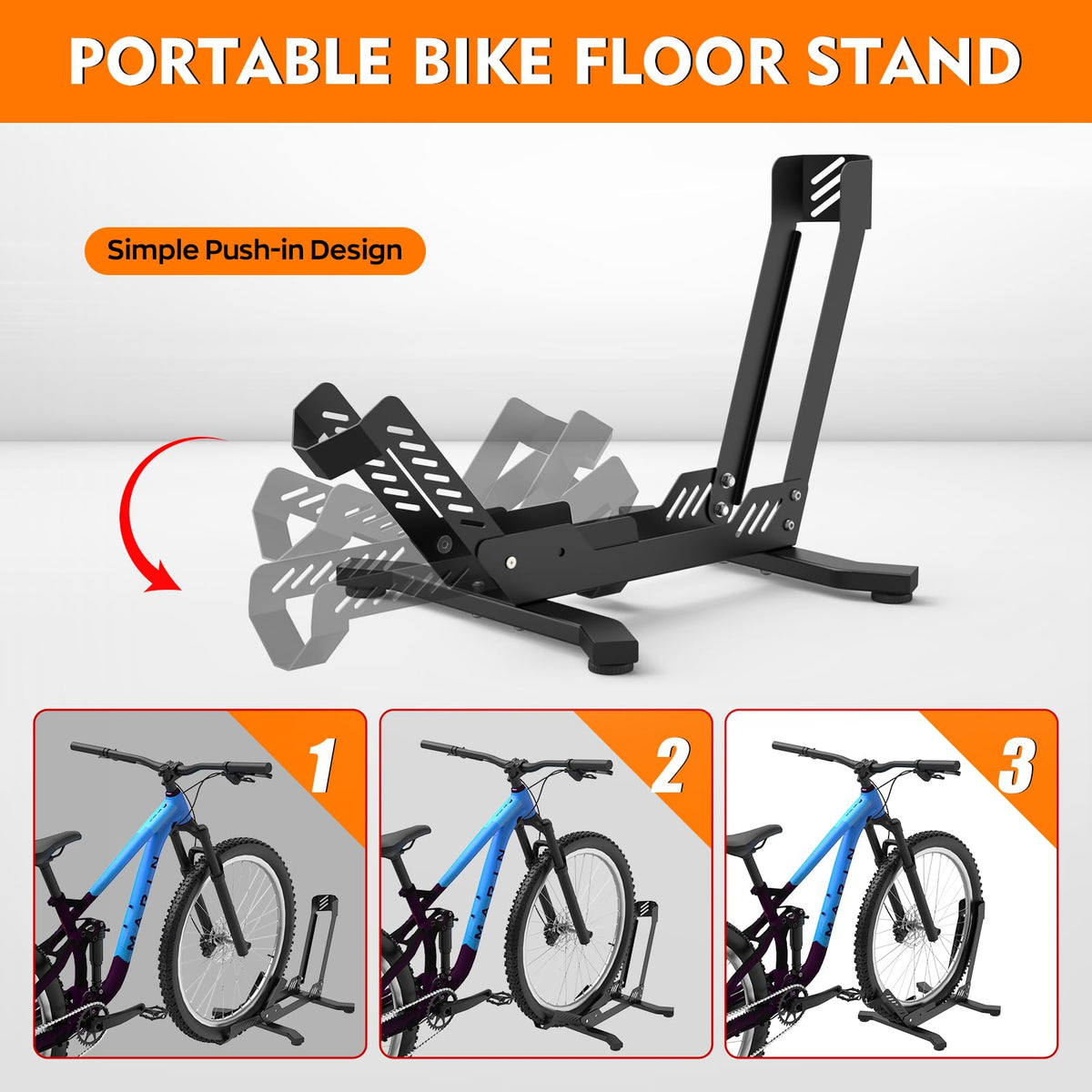 Non slip feet on the ALIXUEQIN stand protect floors and keep bikes steady