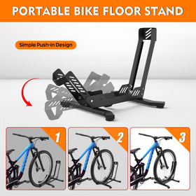 Non slip feet on the ALIXUEQIN stand protect floors and keep bikes steady