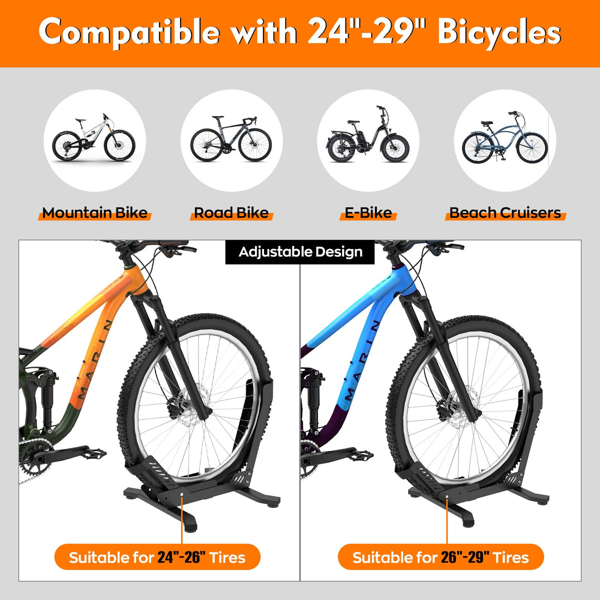 ALIXUEQIN bike stand floor securing the rear wheel for clutter free storage