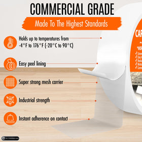 All Flooring Now temperature-tolerant tape works from -4°F to 176°F.