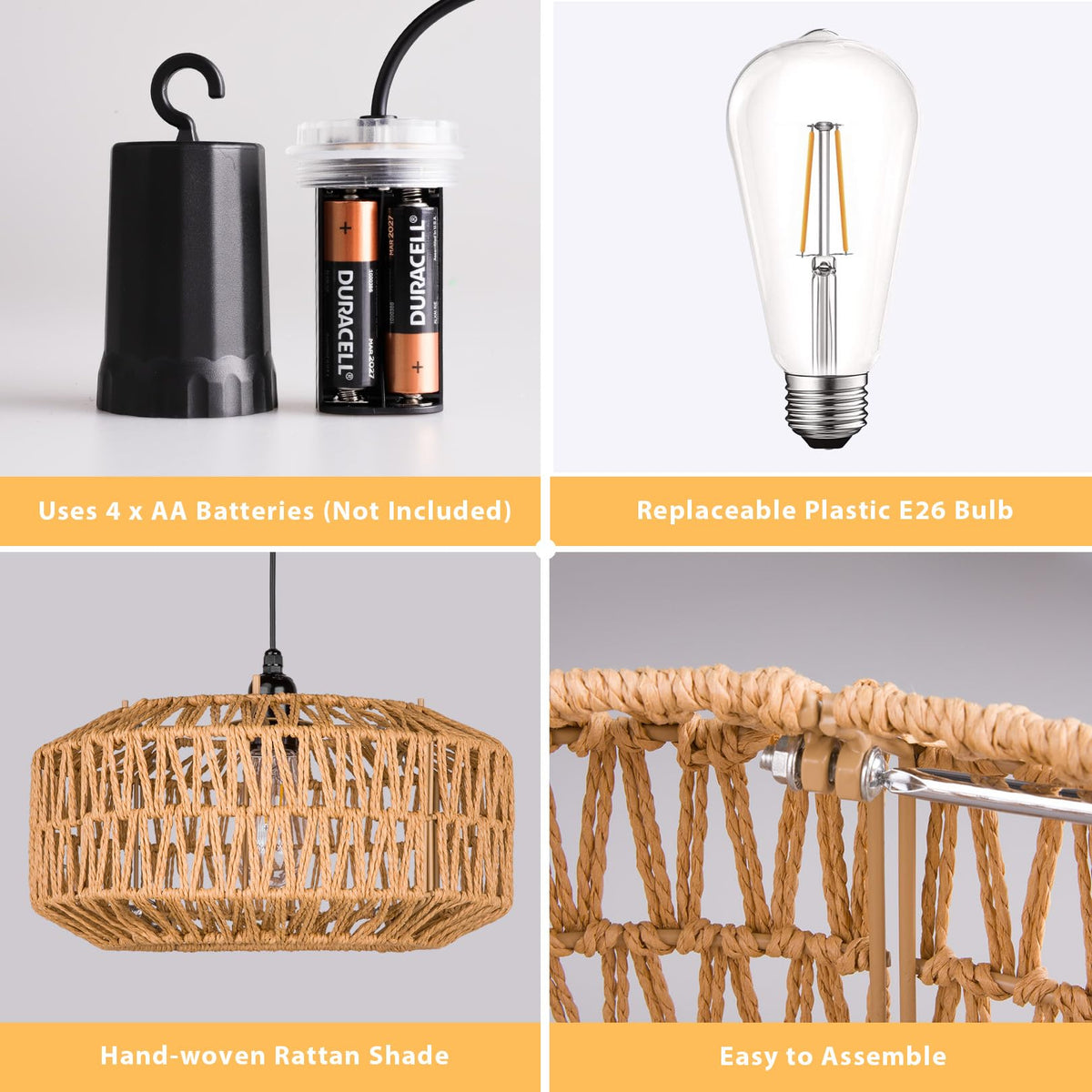 ALL FORTUNE replaceable ABS E26 bulbs for long-lasting outdoor glow
