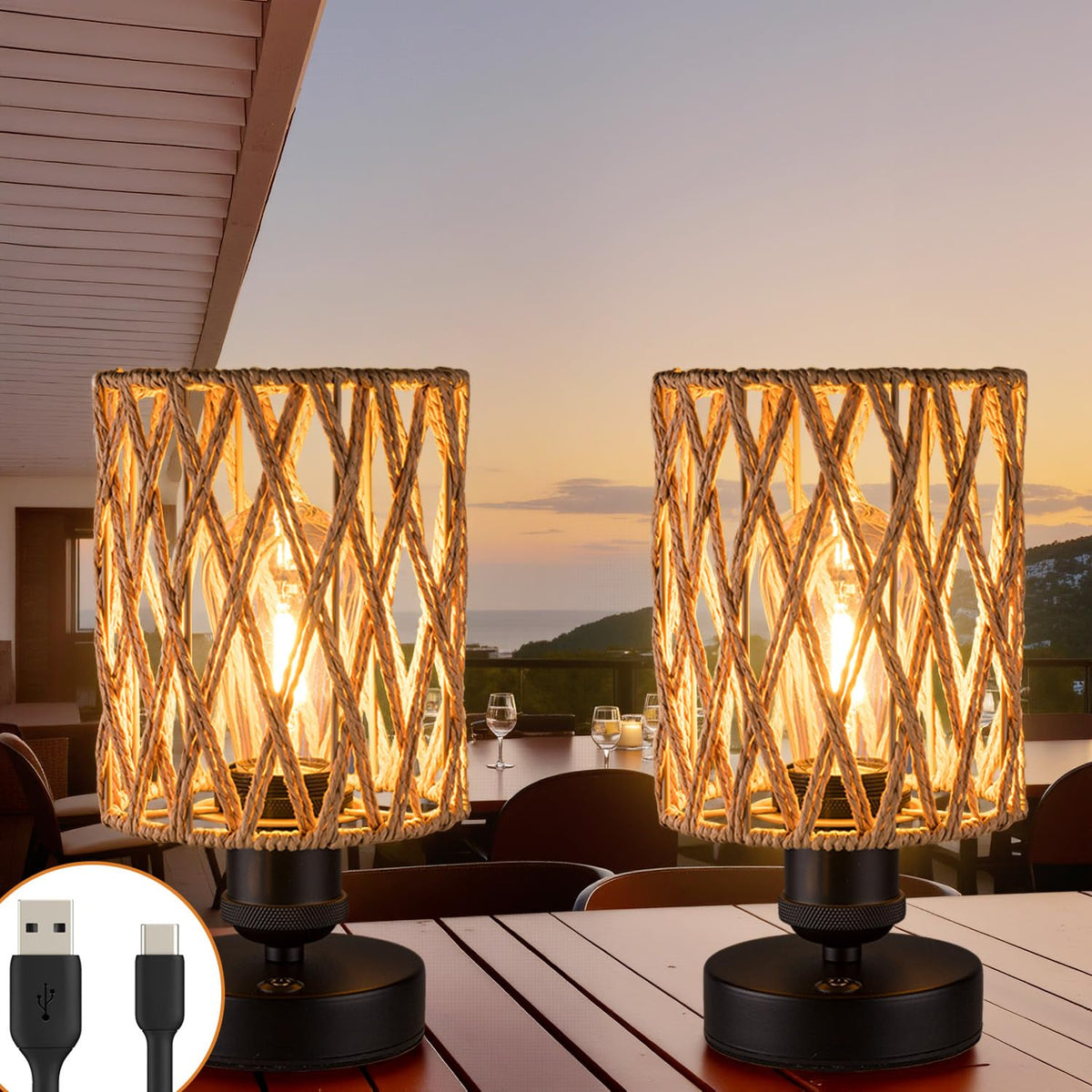 ALL FORTUNE cordless table lamp in beige for cozy ambient lighting