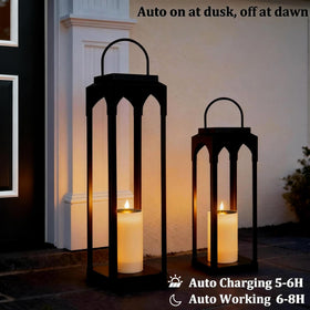 ALL FORTUNE lantern hanging from hook demonstrates easy porch decoration