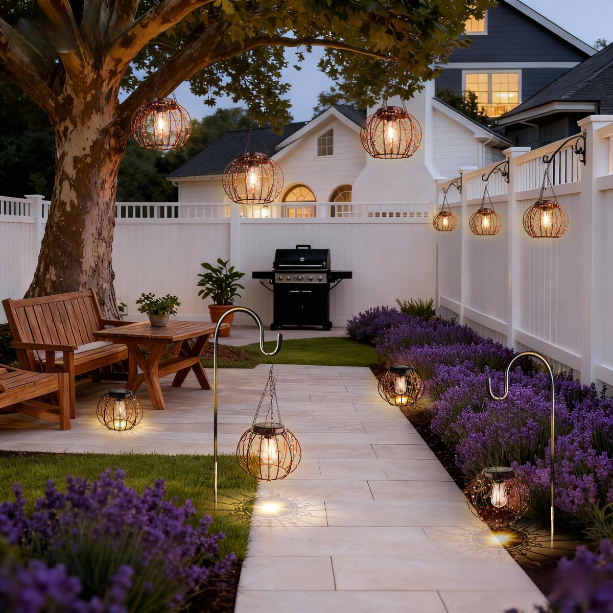 All Fortune 7.5 by 5.8 inch frame fits porch, gazebo, or path.