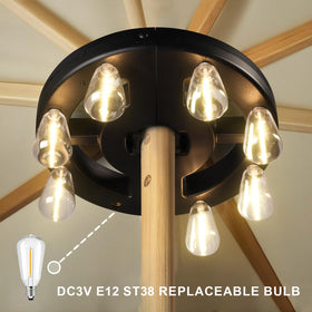 ALL FORTUNE patio lighting creates inviting spaces with a warm glow at night.
