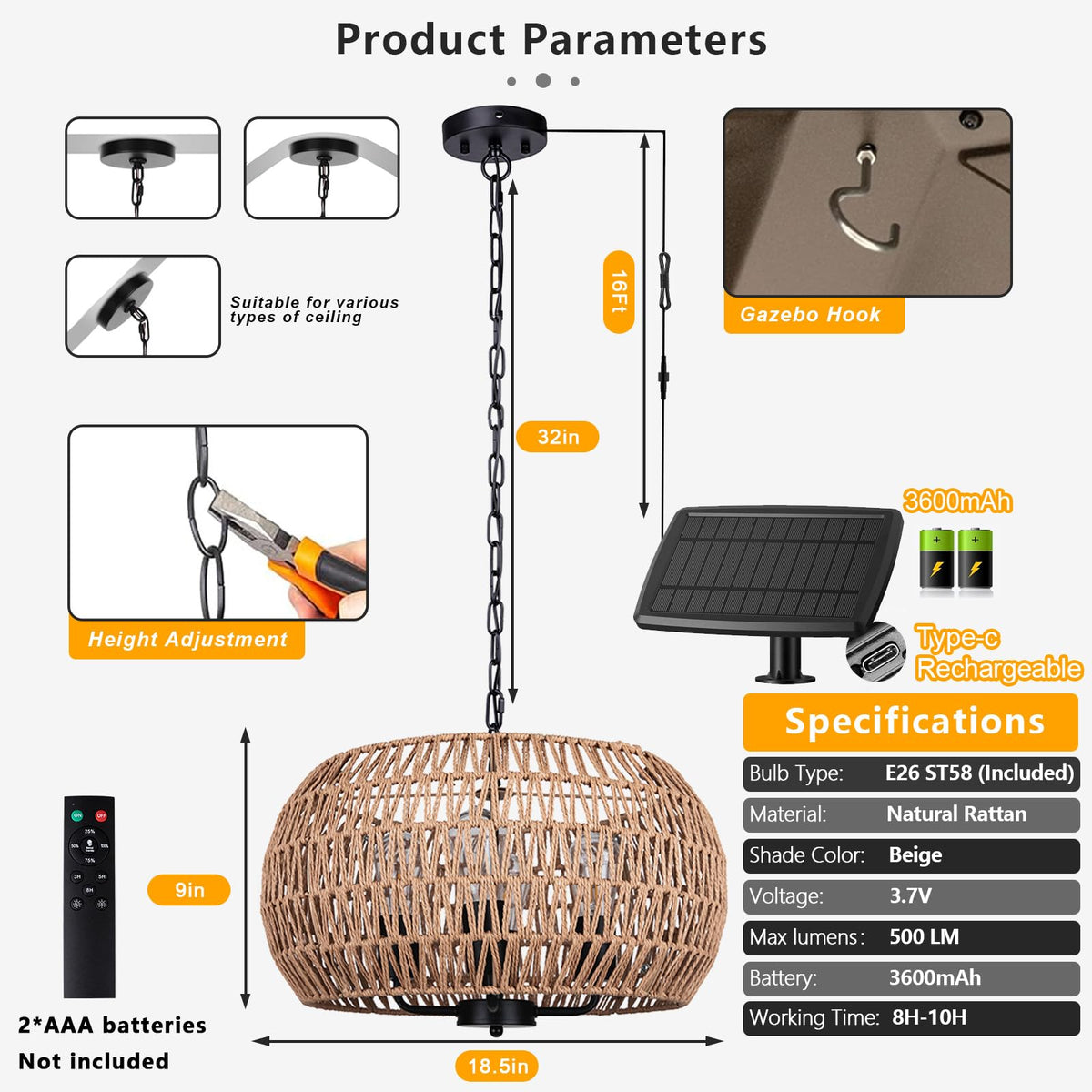 All Fortune patio pergola hanging light adds ambient warmth