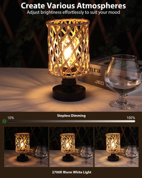 ALL FORTUNE portable lamp with built-in battery for cord-free use