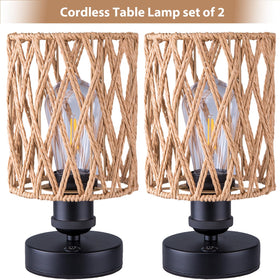 ALL FORTUNE rattan boho lamp adds natural texture to outdoor patios