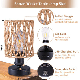 ALL FORTUNE rechargeable table lamp close-up in beige showing dimmable control