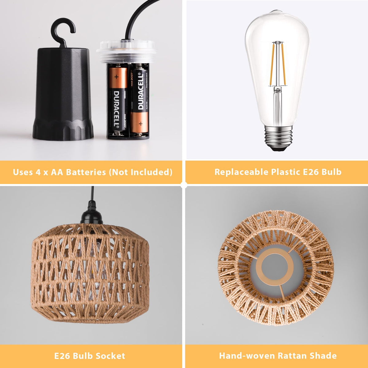 ALL FORTUNE replaceable ABS bulbs deliver long runtime up to 120 hours